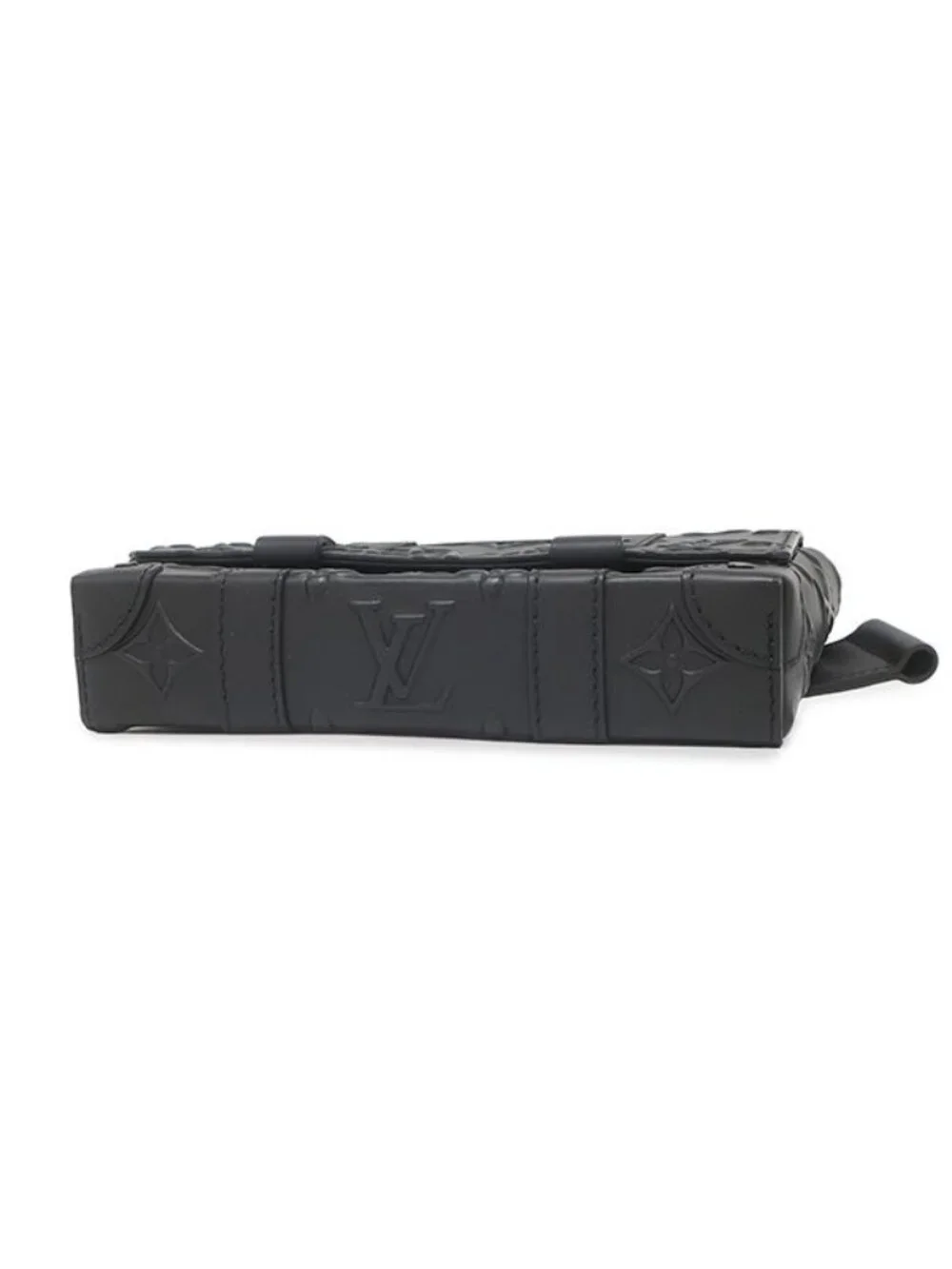 Louis Vuitton Shoulder Bag Trunk Leather Monogram Seal Black